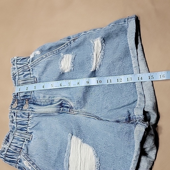 Forever 21, Size S, High Waist, Paperbag Denim Shorts.  Distressed, EUC. - Picture 6 of 10